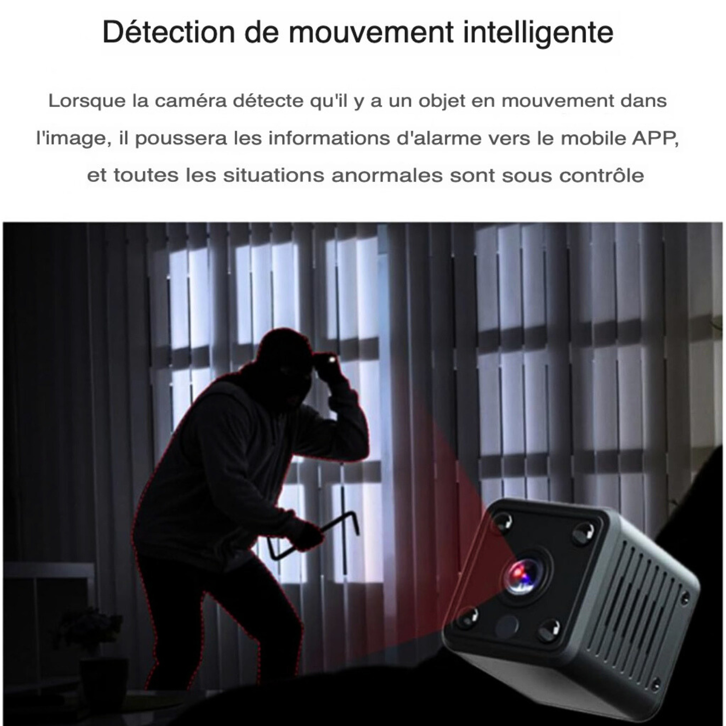 Caméra de Sécurité, Caméra IP de Surveillance Wifi sans Fil avec Vision Night Vision