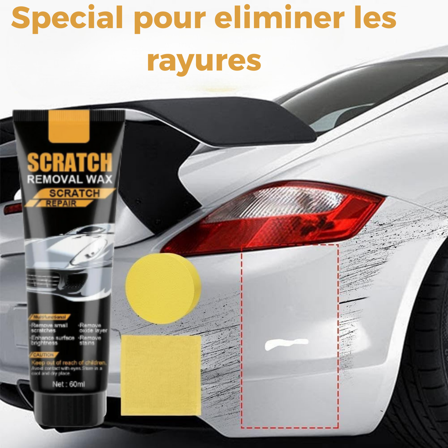 Pâte de Réparation de Rayures de Voiture, Efface Rayures pour Voiture, Polish Voiture Rayure, Retouche Peinture Voiture Kit