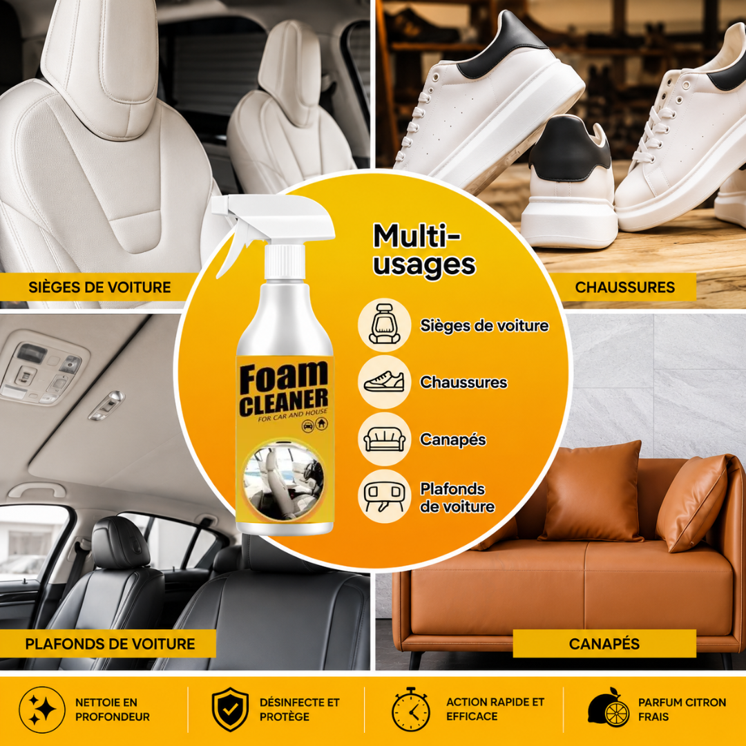 Nettoyant Mousse Multifonctionnel pour Voiture, Maison, Cuisine ...