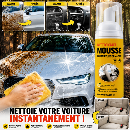 Nettoyant Multi-usage, Nettoyant mousse - Nettoyant Cuir - Nettoyant intérieur voiture - Nettoyant meubles