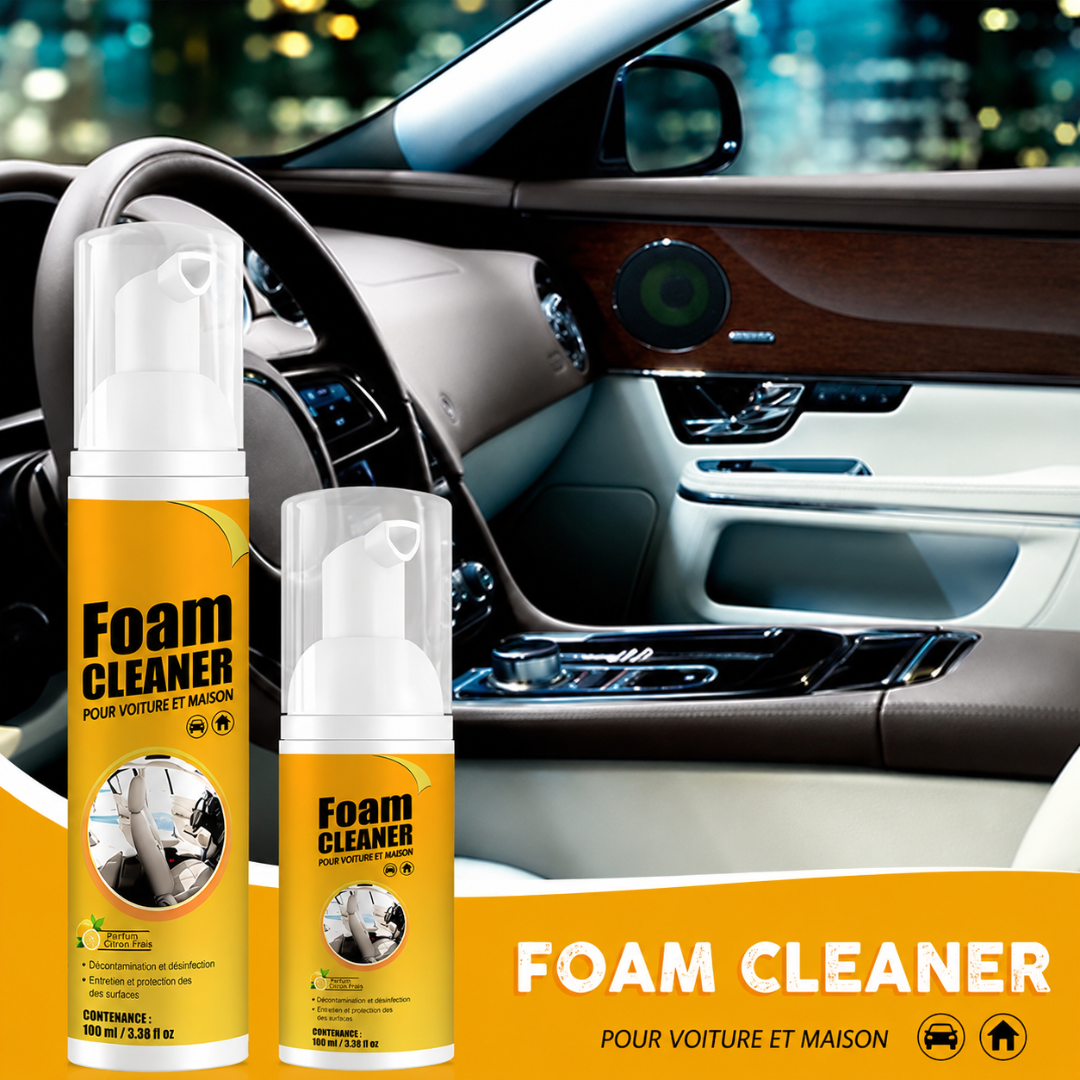 Nettoyant Multi-usage, Nettoyant mousse - Nettoyant Cuir - Nettoyant intérieur voiture - Nettoyant meubles